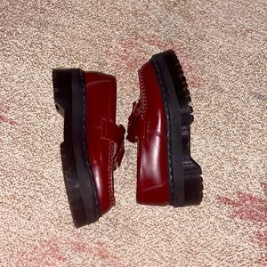 SOLD ! Cherry Red Doc Marten Platform “Marlie” Loafers